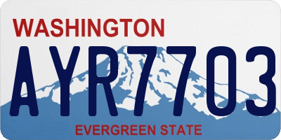 WA license plate AYR7703