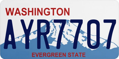 WA license plate AYR7707