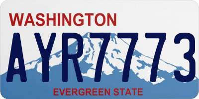 WA license plate AYR7773