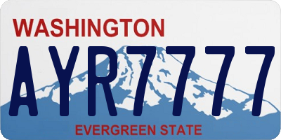WA license plate AYR7777