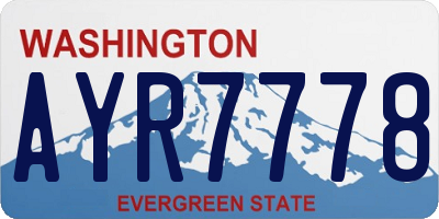 WA license plate AYR7778
