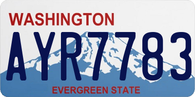 WA license plate AYR7783