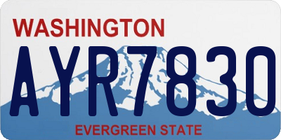 WA license plate AYR7830