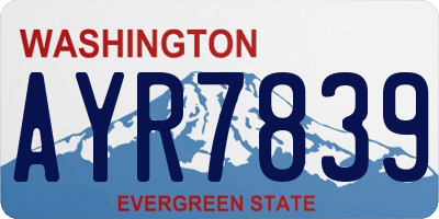 WA license plate AYR7839
