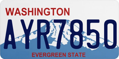 WA license plate AYR7850
