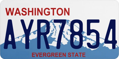 WA license plate AYR7854