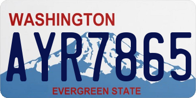 WA license plate AYR7865