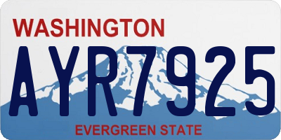 WA license plate AYR7925
