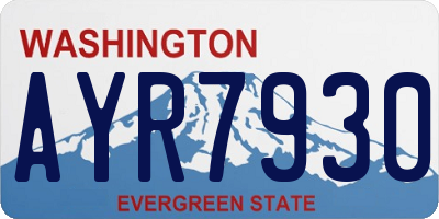 WA license plate AYR7930