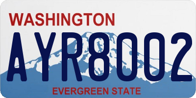 WA license plate AYR8002
