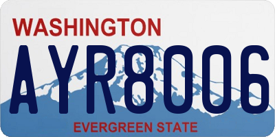 WA license plate AYR8006