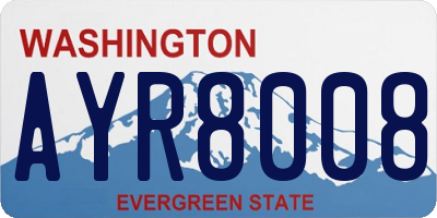 WA license plate AYR8008