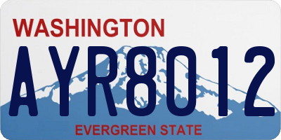 WA license plate AYR8012