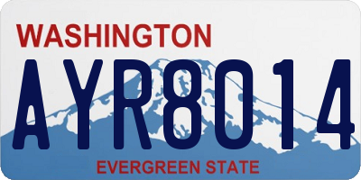 WA license plate AYR8014