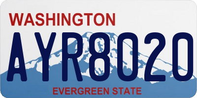 WA license plate AYR8020
