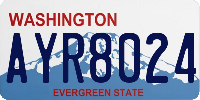 WA license plate AYR8024