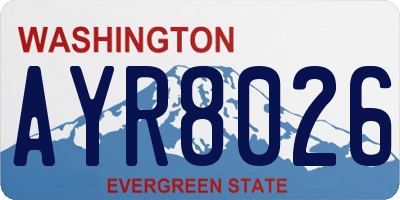 WA license plate AYR8026