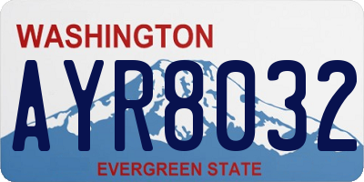WA license plate AYR8032