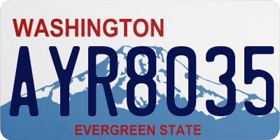 WA license plate AYR8035