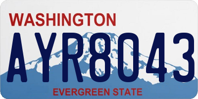 WA license plate AYR8043