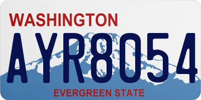 WA license plate AYR8054