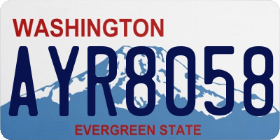 WA license plate AYR8058