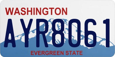 WA license plate AYR8061