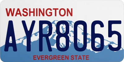 WA license plate AYR8065