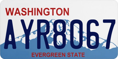 WA license plate AYR8067