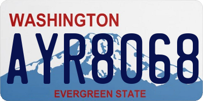 WA license plate AYR8068