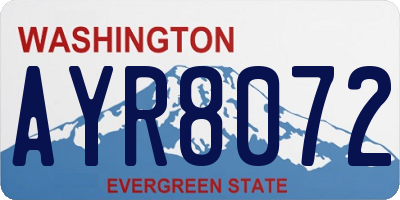 WA license plate AYR8072