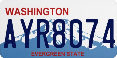 WA license plate AYR8074
