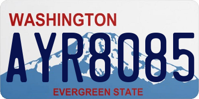 WA license plate AYR8085