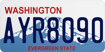WA license plate AYR8090