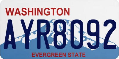 WA license plate AYR8092