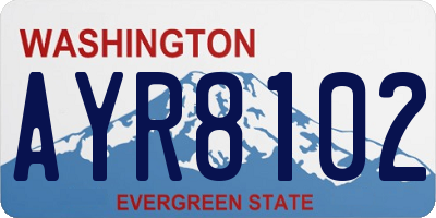 WA license plate AYR8102