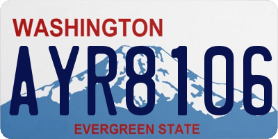 WA license plate AYR8106
