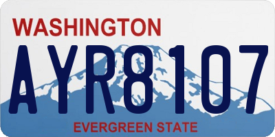 WA license plate AYR8107