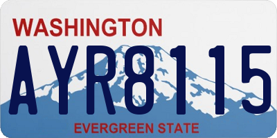 WA license plate AYR8115