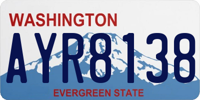 WA license plate AYR8138