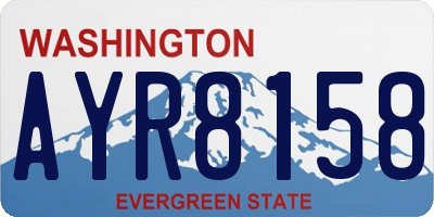 WA license plate AYR8158