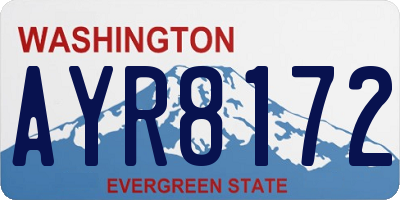 WA license plate AYR8172