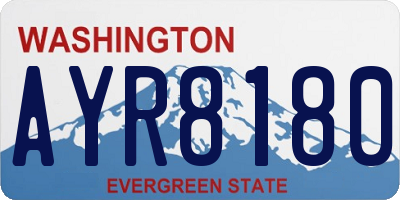 WA license plate AYR8180