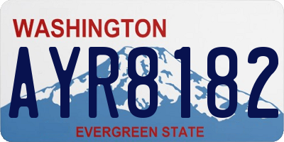 WA license plate AYR8182