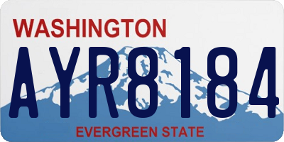 WA license plate AYR8184