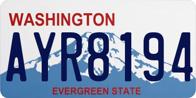WA license plate AYR8194