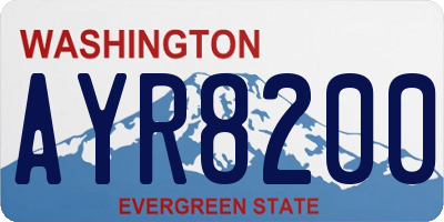 WA license plate AYR8200