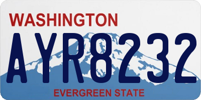 WA license plate AYR8232