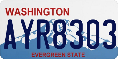 WA license plate AYR8303