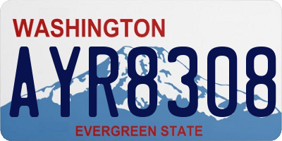 WA license plate AYR8308